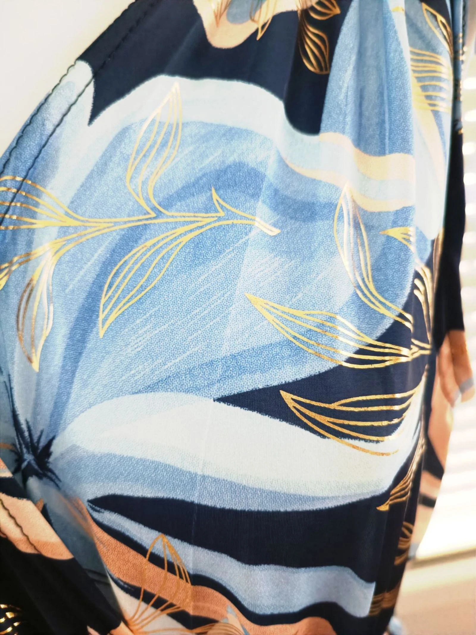 Robe magique marine ciel beige dorée  – photo 4